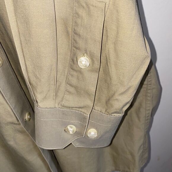 DONNA KARAN SIGNATURE Tan Cotton Shirt-16 34/36 - Picture 3 of 7